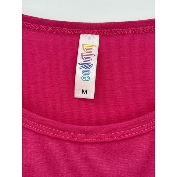 LuLaRoe Womens Medium Pink Long Sleeve Scoop Neck High Low Tunic Top Solid Soft - Picture 2 of 5
